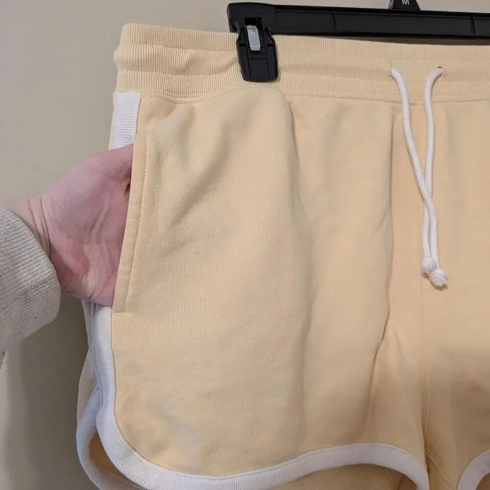 JCrew Yellow Sweat Shorts With White Lining